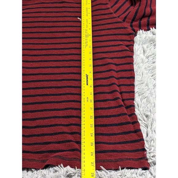 American Eagle Vintage Fit Shirt Mens Size Large Red Blue Stripe Thermal Sweater - Picture 6 of 8